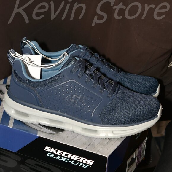 2 Pairs- Blue+Black- Skechers Men's Glide Lite Pacer Shoe. Price for 2. - Picture 2 of 14
